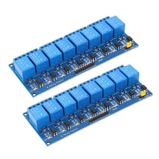 Cikonielf Relais électrique 5 Pièces 2 Canaux Relais Module Optocoupleur Isolation ABS PLC