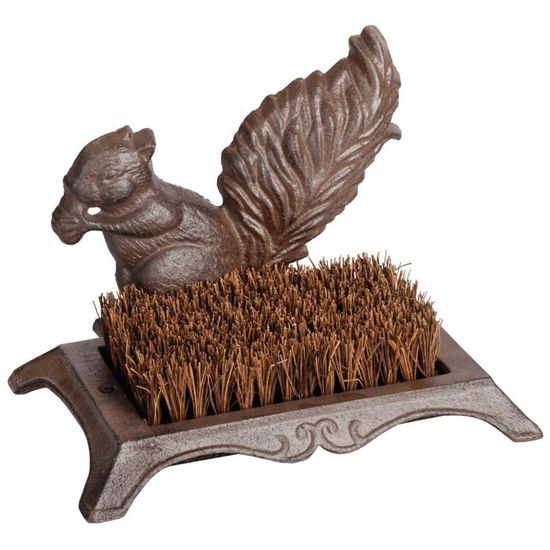 Brosse Gratte-pieds Fonte Ecureuil 28x15x25cm - La Grande Prairie - Neuf