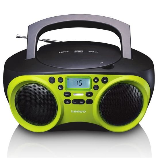 Radio/lecteur CD avec lecteur MP3 et fonction USB - Lenco - SCD-200LM - Noir-Verde