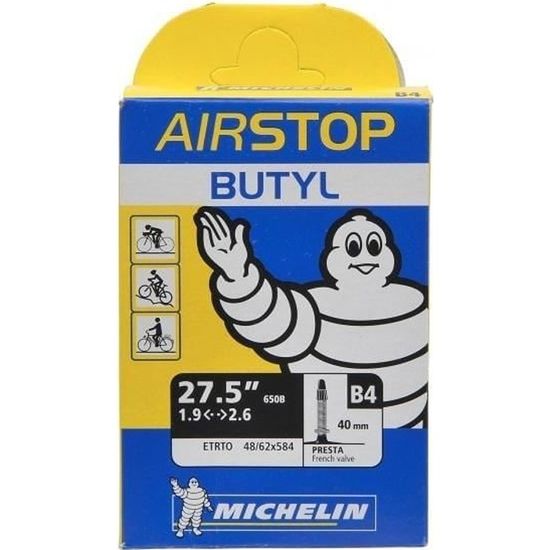 Chambre à air Michelin Airstop Butyl (B4) - 27,5" 48/62-584 Presta 40 mm