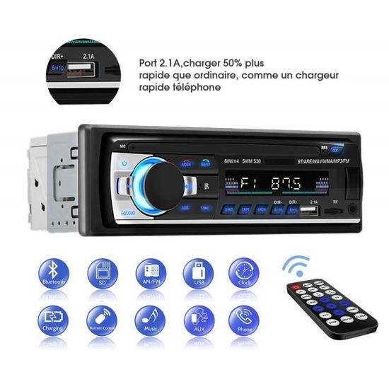 JSD-530 Autoradio MP3,Bluetooth,double USB,AUX,carte mémoire