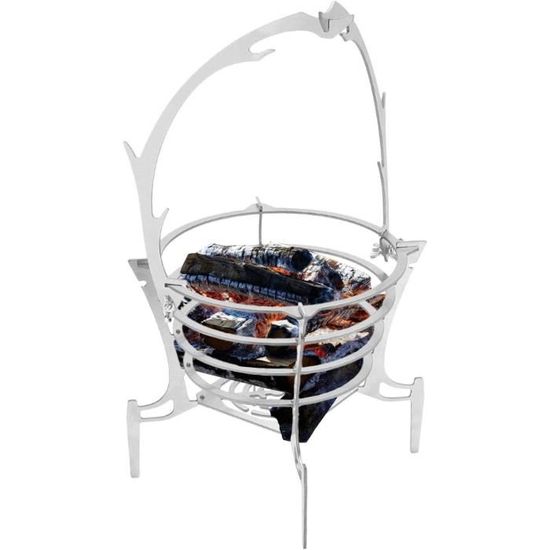 Foyer Nomade Sans Fumée 20 Pouces - Acier Inoxydable Pliable Avec Sac - Camping