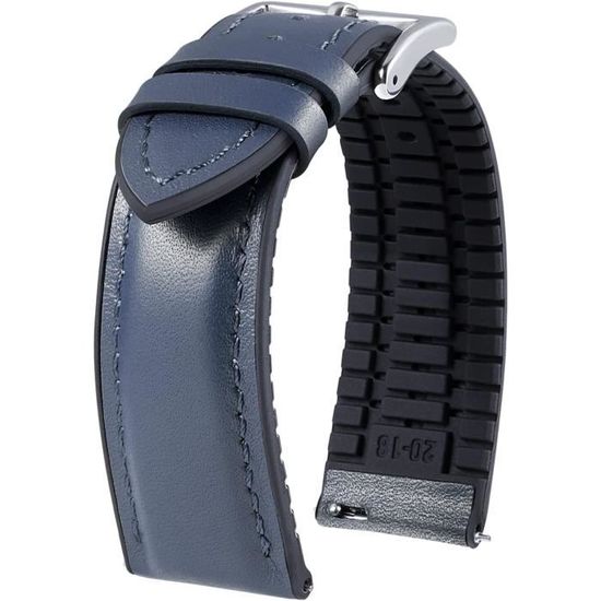 Bracelet montre ,14mm;BLEU grain AUTRUCHE;CUIR VERITABLE;Boucle