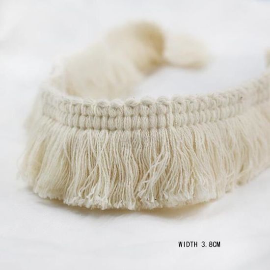 Ruban Frange Coquillage 6 Mètres, Largeur 43mm - Toile De Jute, Décorations Boho, Couture, DIY