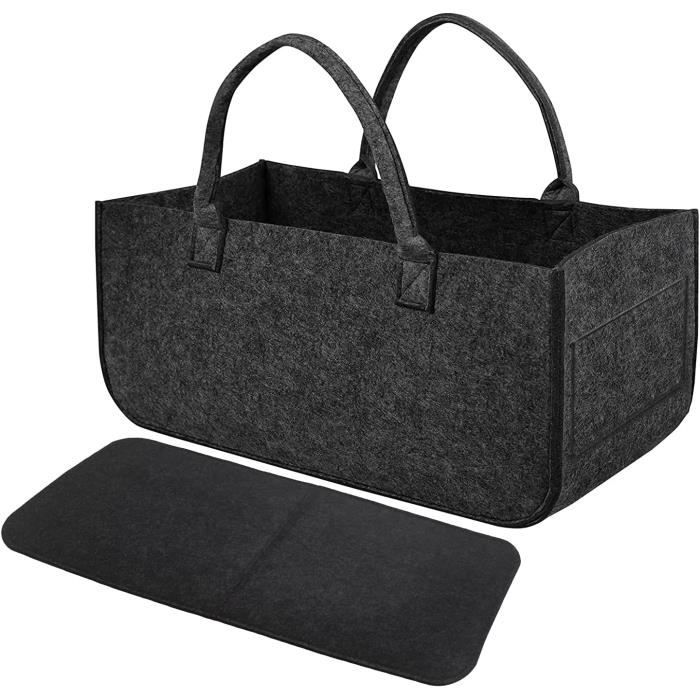 Sac à Bûches Pliable AiQInu - Panier Feutre 50x25x25 Cm - 60 Kg Charge - Multifonction