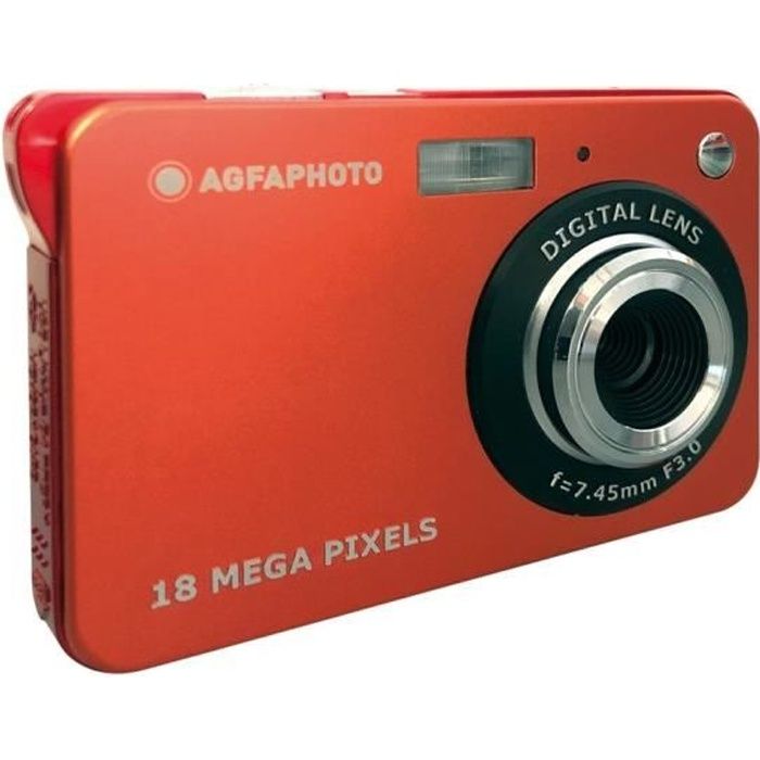 AGFA PHOTO Realishot DC5100 - Appareil Photo Numérique Compact (18 MP, 2.7'' LCD, Zoom Digital 8x, Batterie Lithium) Rouge