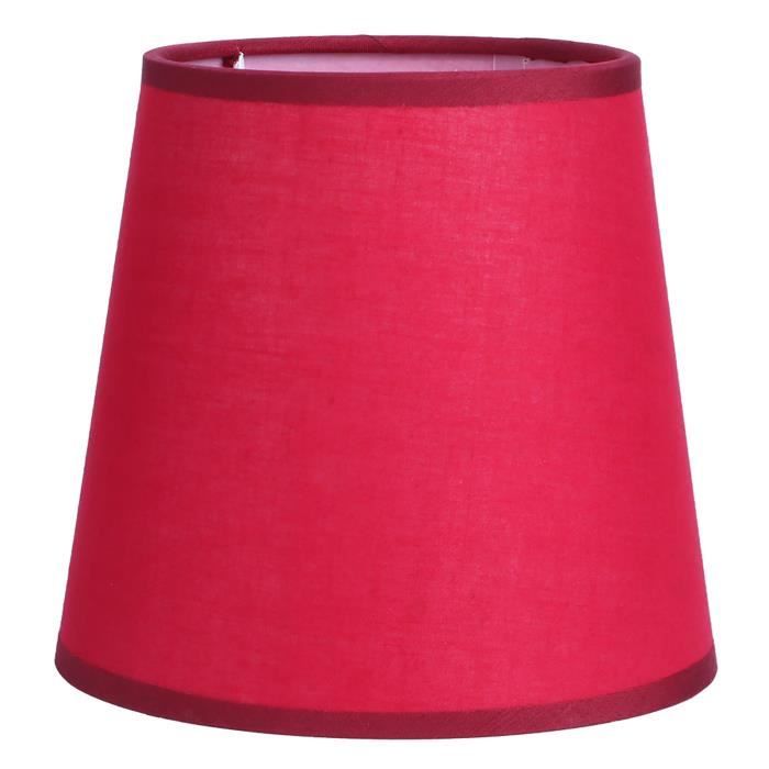 E14 Abat-jour lustre en tissu pur couleur pour applique murale chevet housse pour lampe de table(Rouge)-COL