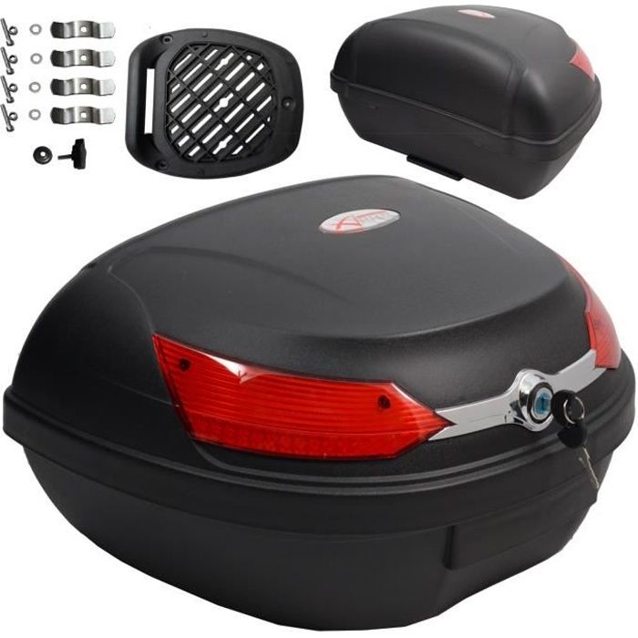Top Case Moto Bagage Coffer Valise Fermeture 46 lt.Quad Touring noir