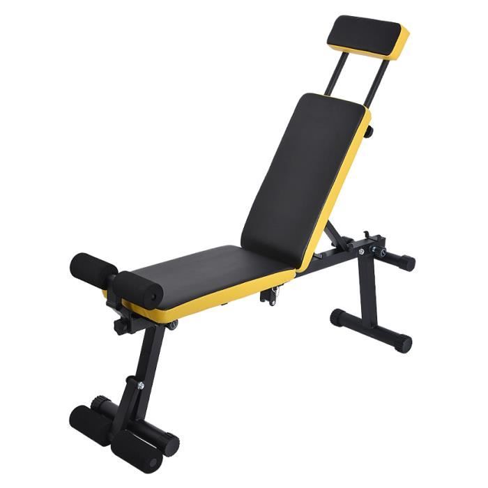 Banc d'haltères pliable multifonctionnel s'asseoir banc abdominaux haltérophilie bras d'entraînement Muscle Fitness outil