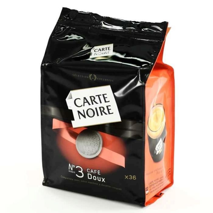 CARTE NOIRE N°3 café doux 36 dosettes 250g
