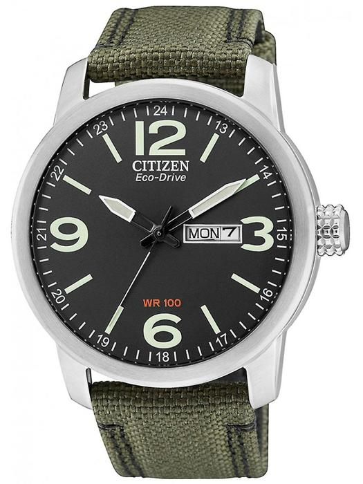 Citizen - Citizen BM8470-11E Eco Drive Hommes Textil date Vert Réf 22698