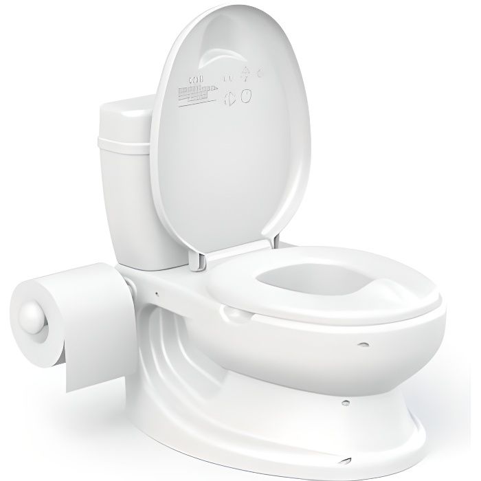 Pot Toilette WC realiste blanc pour bebe : pot amovible, bruit chasse d'eau - Apprentissage proprete - Puericulture