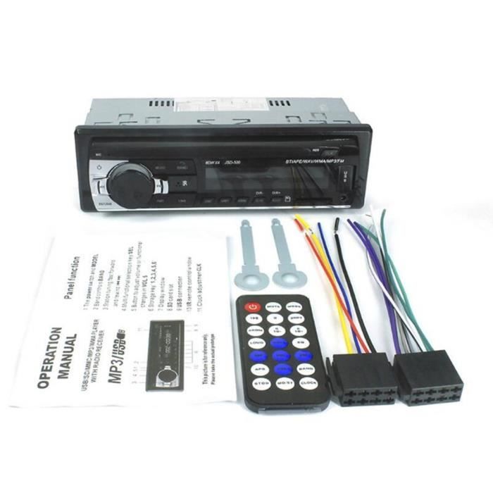 Autoradio Autoradio Autoradio Radio FM Aux Input Receiver USB JSD-520 12V In-dash 1 Din, noir
