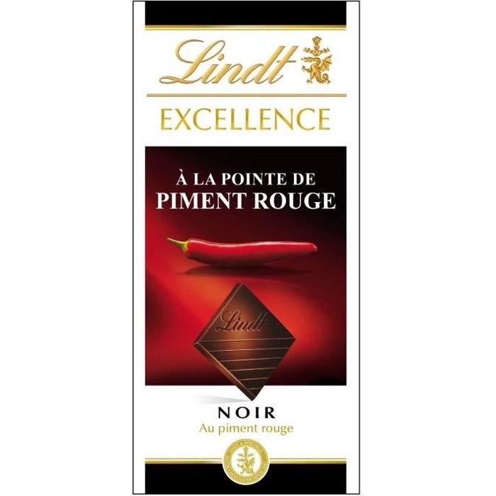 Tablette de Chocolat Lindt Excellence Noir À La Pointe De Piment Rouge - 100G