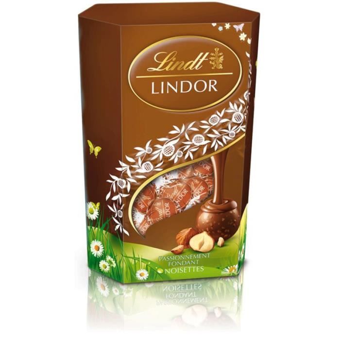 LINDT Lindor Cornet Chocolat Noisettes- Passionnément fondant -200g
