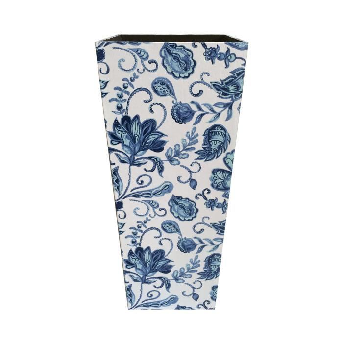 Rebecca Mobili Porte-Parapluies Stockage Canvas Mdf Blanc Bleu Vintage 50x21x21