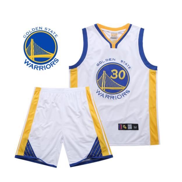 Maillot de Basketball pour Hommes - NBA Warriors Golden State # 30 Stephen Curry Maillot de Basket-Ball Vêtements pantalons