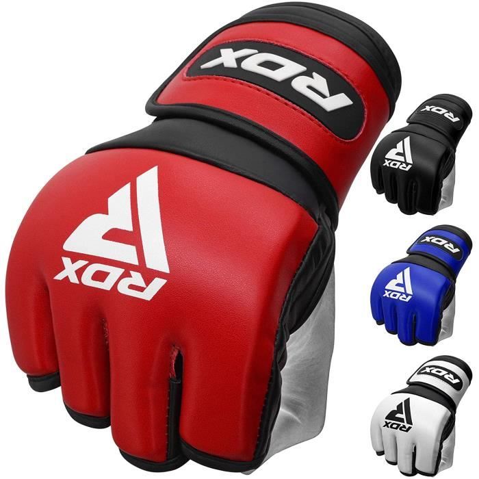 RDX Gants MMA pour Art Martiaux, Kalix Skin Cuir Gant pour, Sparring, Kickboxing, Muay Thai Entrainement, Sac de Frappe et Combat