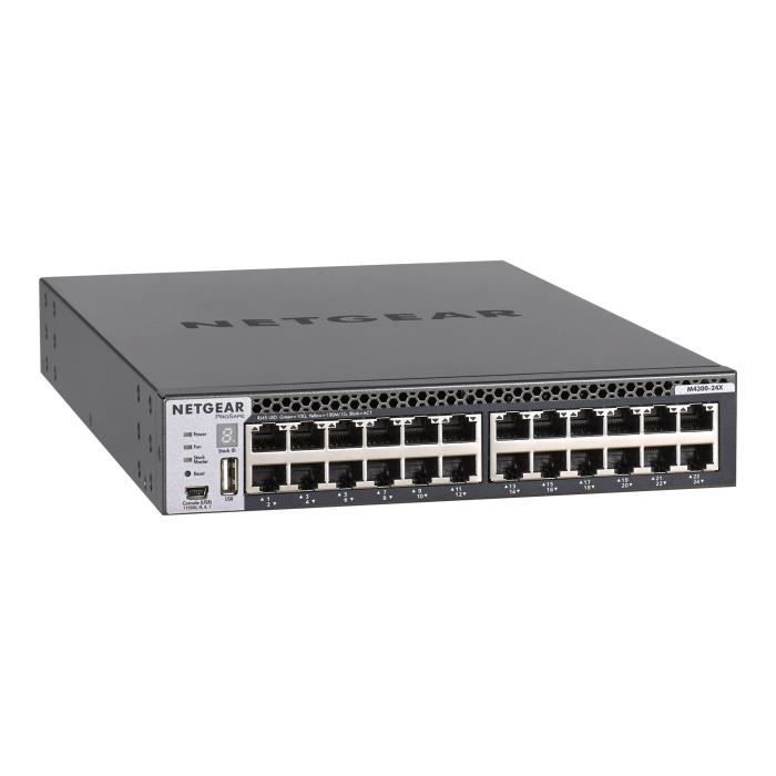 NETGEAR Switch manageable ProSAFE M4300-24XNETGEAR Switch Manageable Stackable avec 24x10GB-T et 4xSFP+Niveau 3 1 alimentation APS 2