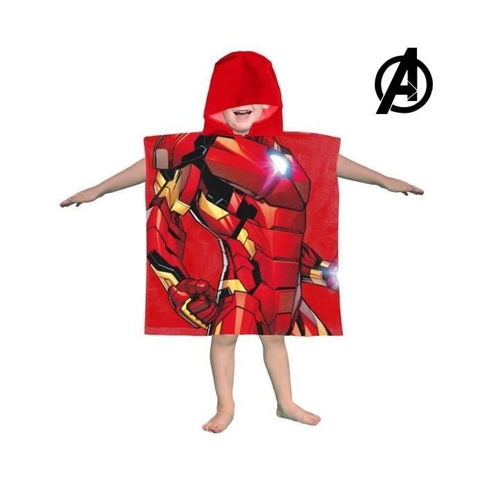 Serviettes de plage et de piscine Distingue serviette poncho avec capuche ironman the avengers 74164