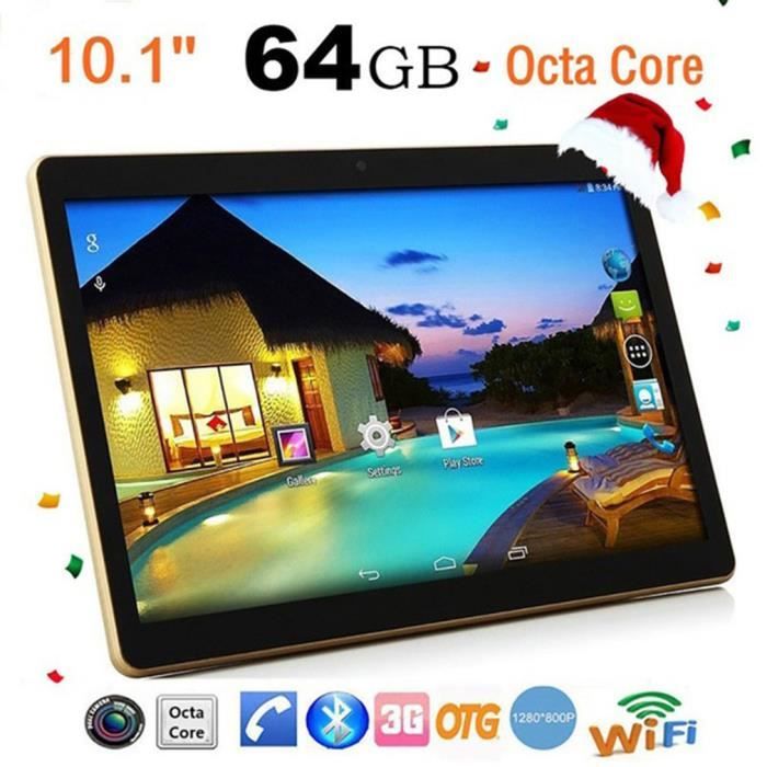 10,1 pouces Tablette PC - RAM 4G ROM 64G Android 6.0 noir EU plug