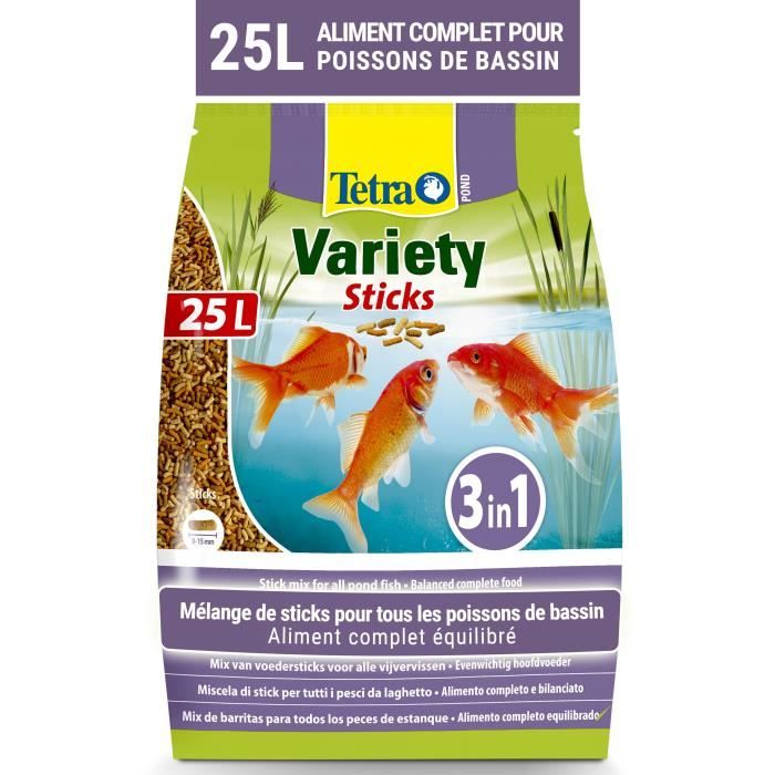 TETRA Aliment complet Pond Variety Sticks - Pour poisson de bassin - 25L