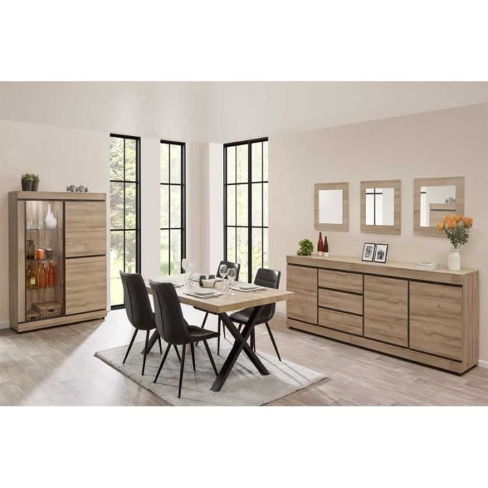 Salle à Manger Complète Chêne naturel - COURTRAI n°6 - L 230 x l 100 x H 76
