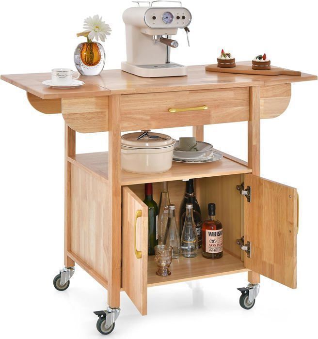 Chariot Servante D'Atelier à 3 Niveaux Avec Roues Universelles, Charge 45KG, 59 X 45 X 107 Cm Noir 92163788