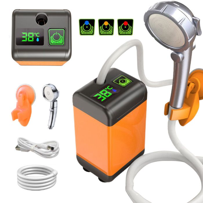 Douche Portable - PRUMYA - Pompe de Douche Électrique - Affichage Intelligent - 7800mAh - 3 Vitesses