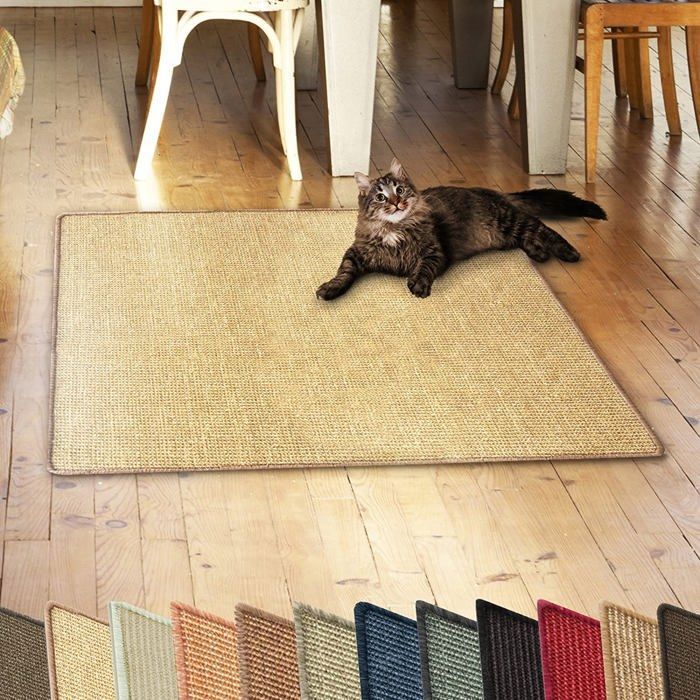 Comparer les prix de Tapis Griffoir Tapis à Chat en Sisal Naturel 60 x 80 cm Crème