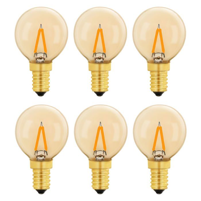 G40 Vintage Mini Ampoule E14 LED 1W Ambre Edison Ampoule E14 de Remplacement 10W Blanc Chaud 2200K Non Dimmable Lot de 6