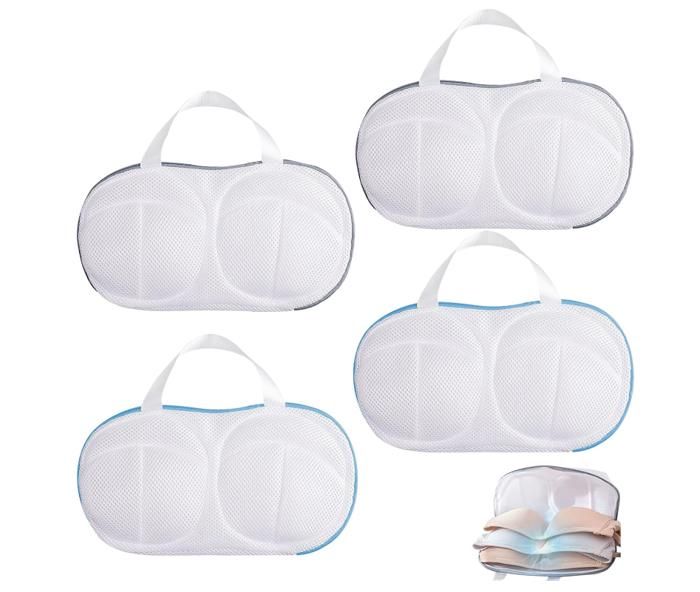 4Pcs Sac &agrave; Linge Soutien-Gorge Zipp&eacute;s Filet de Lavage Soutien-Gorge