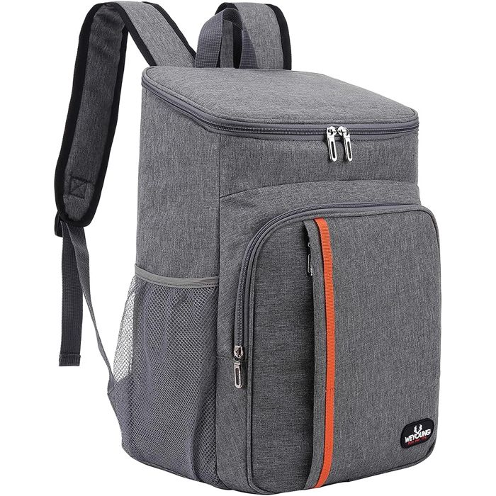 Sac à Dos Isotherme à Glacière 18LSac de Pique-Nique Sac Isotherme Portable Cooler Backpack Bag Gris