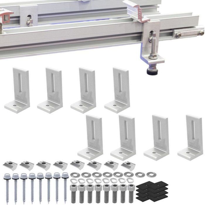 Support de montage photovoltaïque pour toit en tuiles dacier de couleur pied en L 8 pièces support en alliage daluminium pour