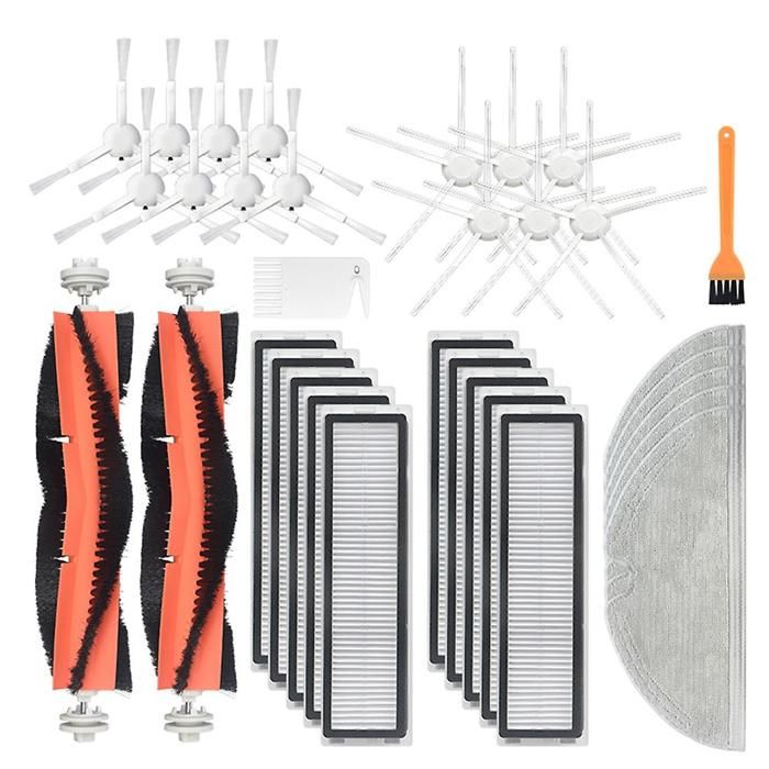 Kit De Pièces Pour Robot Aspirateur - Brosse Principale, Latérale, Filtre Et Chiffon - Compatible Eziclean Et ONE Aqua 210