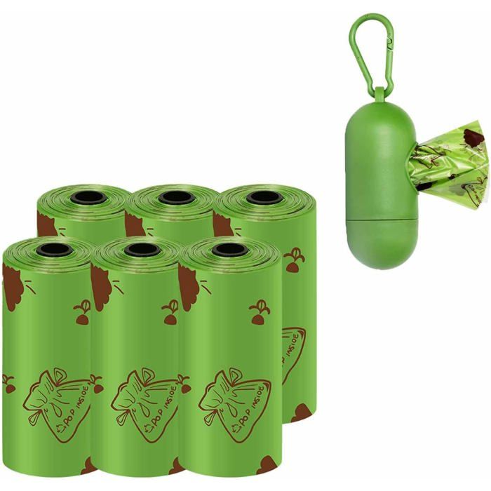 Comparer les prix de 90 sacs à déjections canines biodégradables très épais et étanches avec 1 distributeur réglable 6 rouleaux