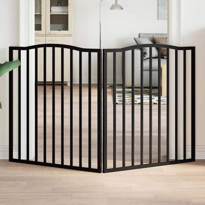 Barrière pour chien pliable - vidaXL - 2 panneaux - Noir - Bois de peuplier - 80x90x2 cm - Longueur totale 160 cm Barrière pour chien pliable - vidaXL - 2 panneaux - Noir - Bois de peuplier - 80x90x2 cm - Longueur totale 160 cm
