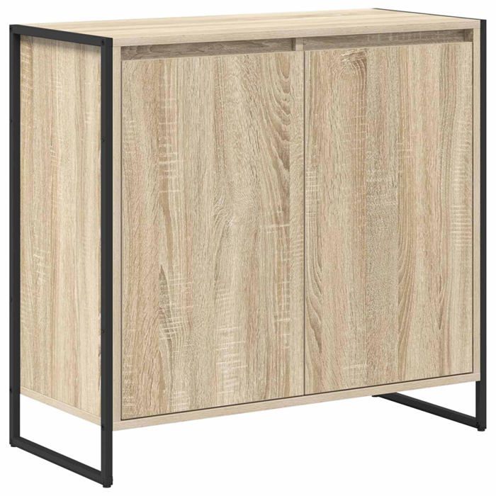 Meuble dappoint moderne - vidaXL - Sonoma - Bois dingénierie - 79x36x75 cm - 2 portes - Assemblage requis