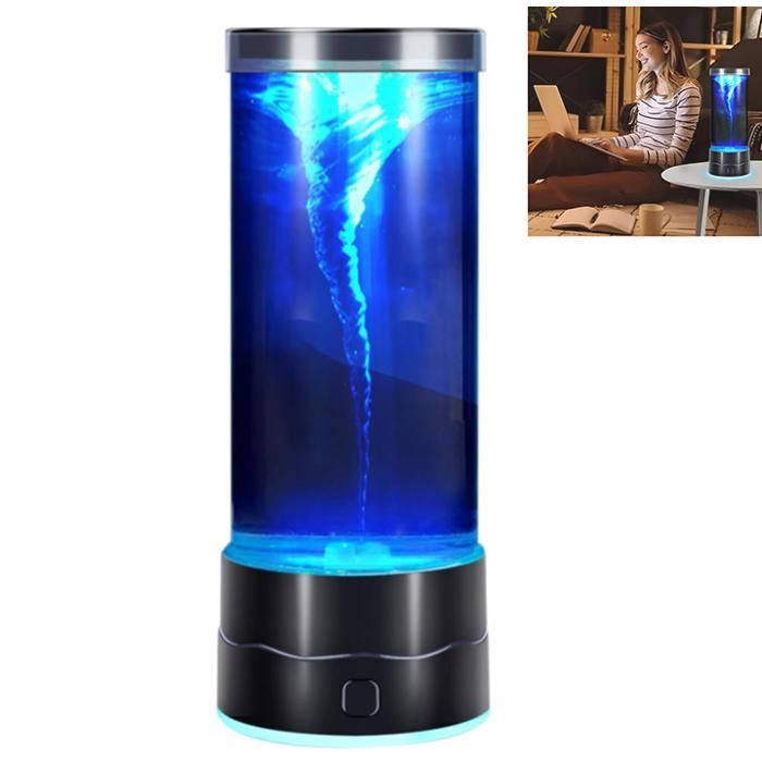 LAMPE DECORATIVE Lampe Tornade Lampe De Table Innovante Apaisante Multicolore Tendance Décor Naturel avec Effet Tourbillon Lumineux