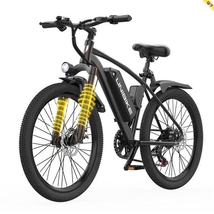 Vélo électrique Tout-terrain 26" - 250W 36V 10Ah - 7 Vitesses - Blanc - Neuf