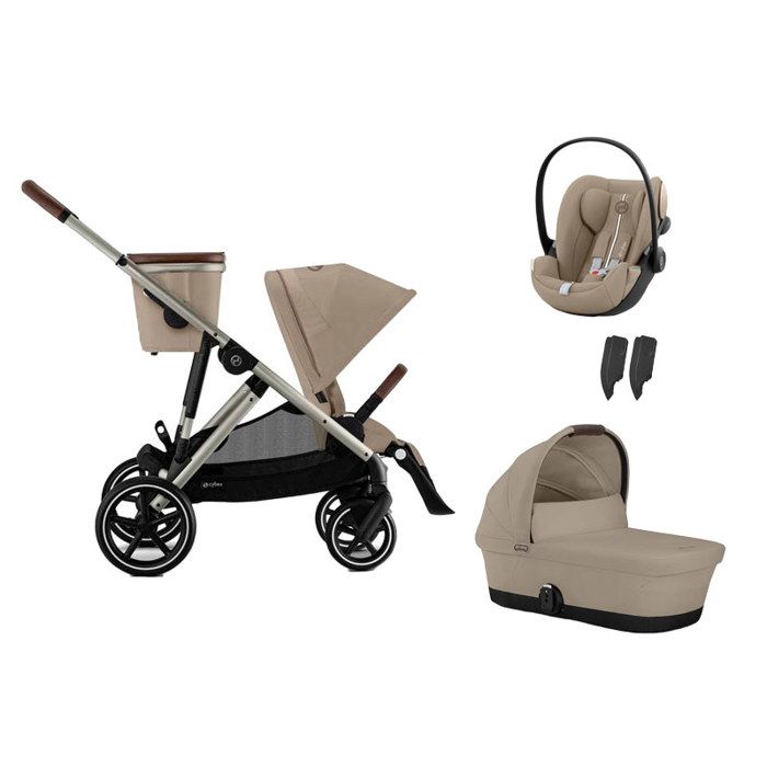 CYBEX - Poussette Trio Gazelle S + Cloud G3 Plus + Nacelle Almond Beige