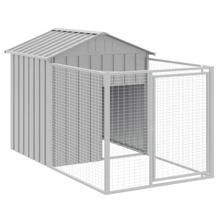 Meilleurs prix pour Maison SoldesNiche pour chien avec cour gris clair 117x201x123 cm - Utilisation Polyvalente 026_98600294