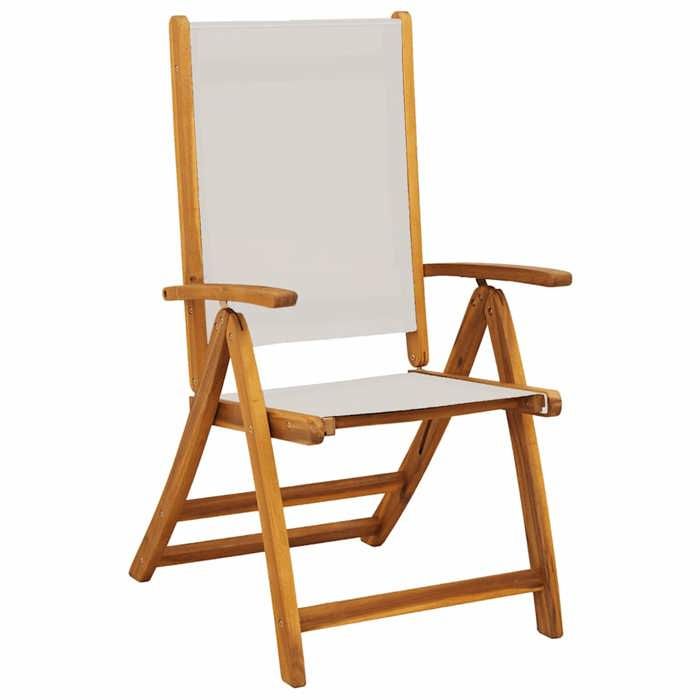 En PromotionChaises pliables de jardin lot de 2SHIELD chaises de balconarrière-cour bois dacacia et textilène57x72x109cm 64