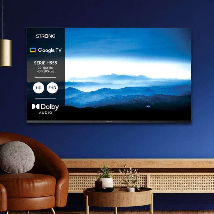 TV HD 32 (80 cm) STRONG Google TV Wifi Bluetooth HDR Chromecast Assistant Google 3 Tuners 2xHDMI (ARC) 1xUSB