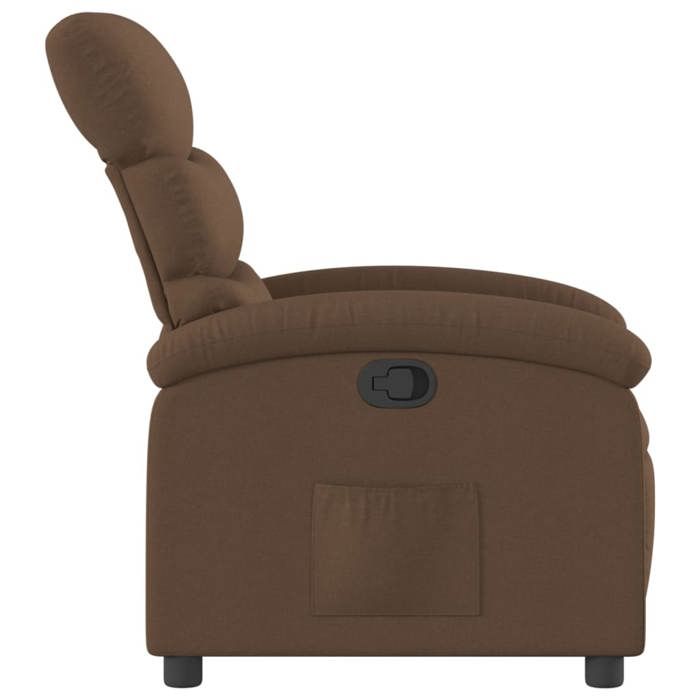 Fauteuil relax - Brun - Fauteuil inclinable - maximale : 110 kg - Marron Tissu 70x92x99.5 cm F7343
