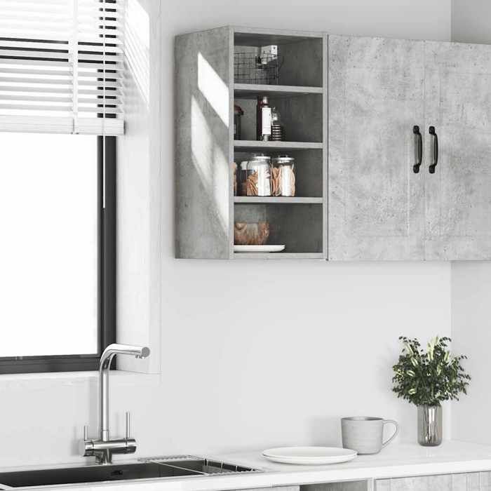 (16742)Moderne Cabinet suspendue Meuble de cuisine Riga Gris béton 30x29 5x60 cm Bois dingénierie poid:9.35 kg