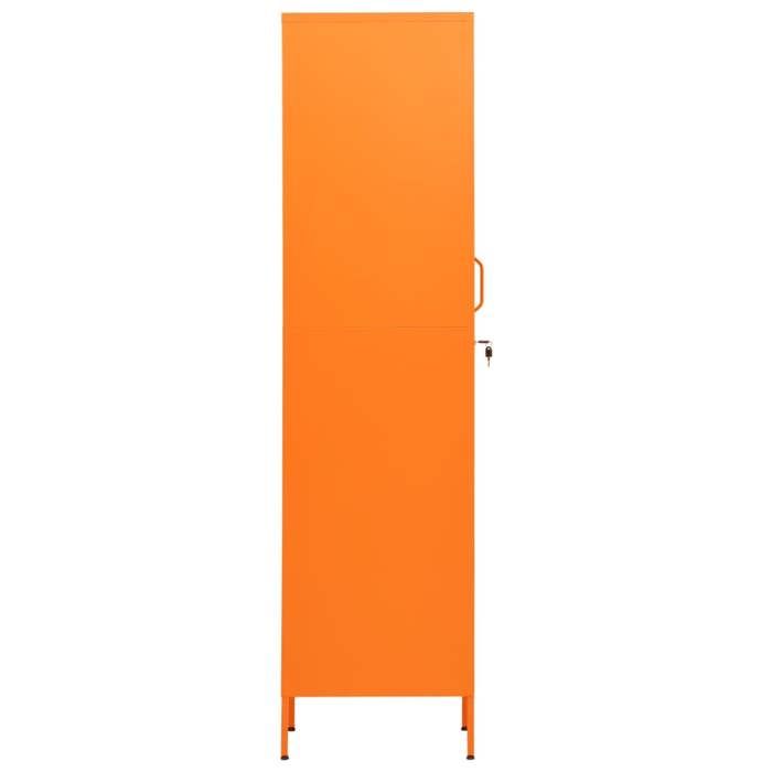 Orange Cabinet rangement Armoire haute à casier avec porte verrouillable Orange 35x46x180 cm Acier N3677