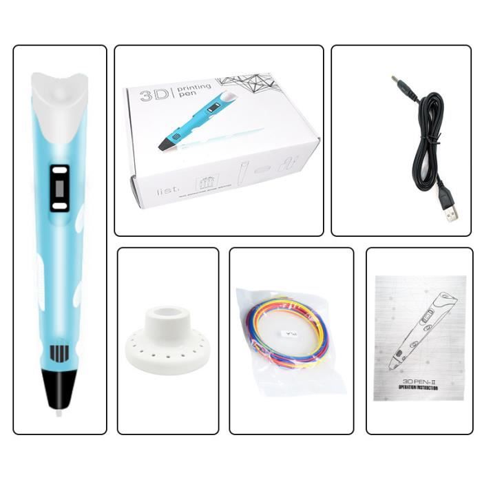 Stylo Filament PLA pour impression 3D, 1.75mm, avec écran LCD, dessin ...
