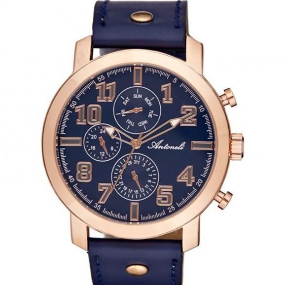 Montre Homme Antoneli En Cuir Bleu 49mm AG9298 05 Achat vente