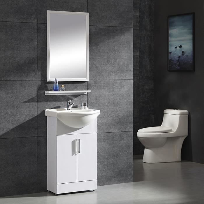 Ensemble De Salle De Bain Avec Meuble Vasque Robinetterie Bonde Siphon Miroir Cdiscount Maison